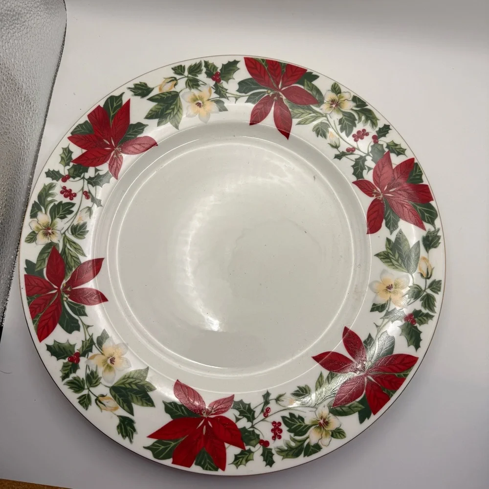 Vintage Gibson holiday poinsettia‎ serving platter